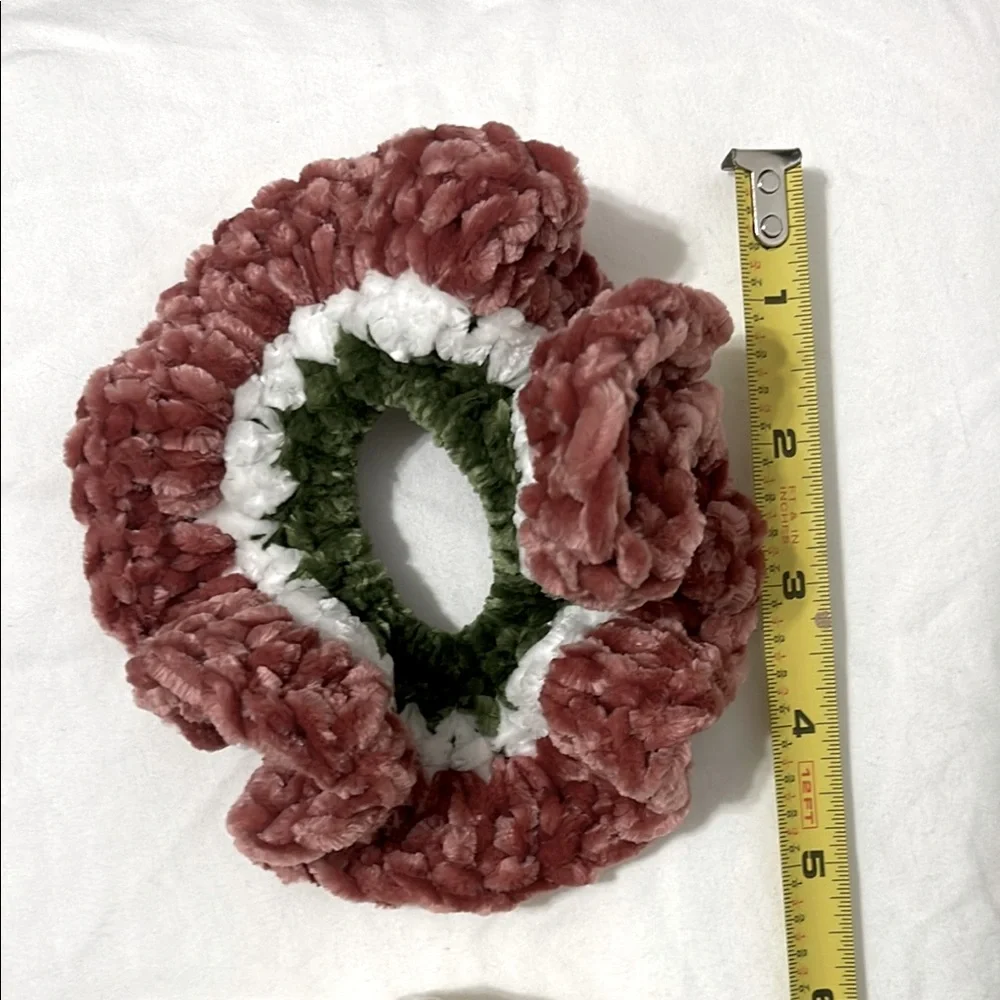 Hair Scrunchie Handmade Watermelon & Daisy NEW